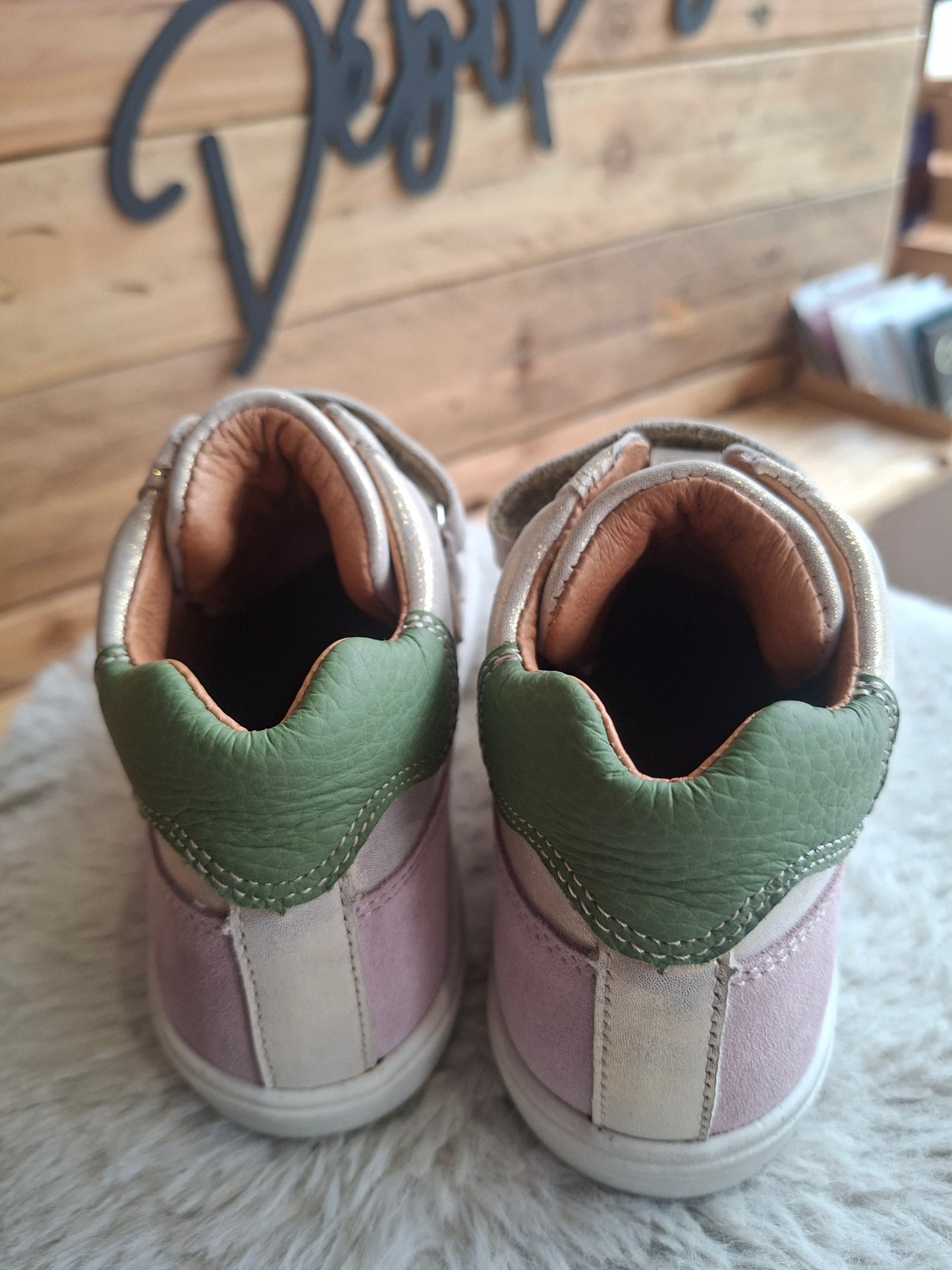 Baskets beige doré montantes