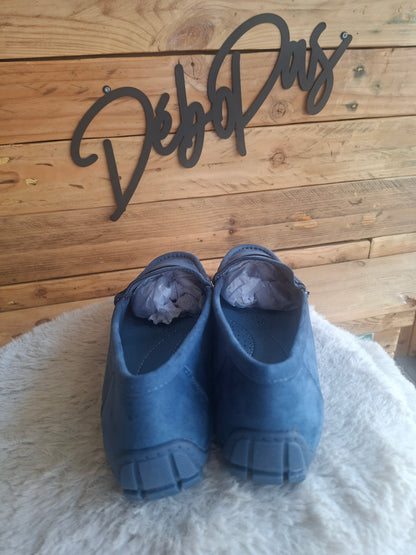 Mocassins bleu effet suédine