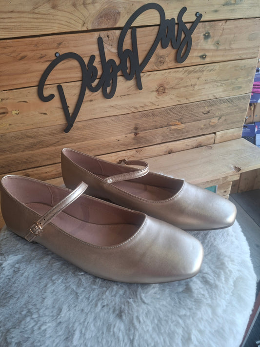 Ballerines dorées avec bride