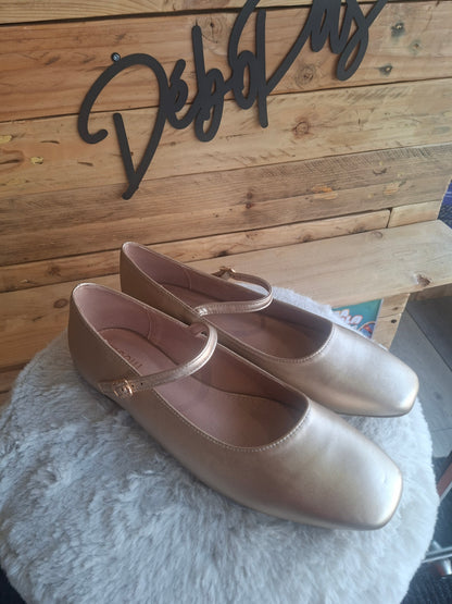 Ballerines dorées avec bride