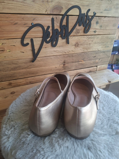Ballerines dorées avec bride