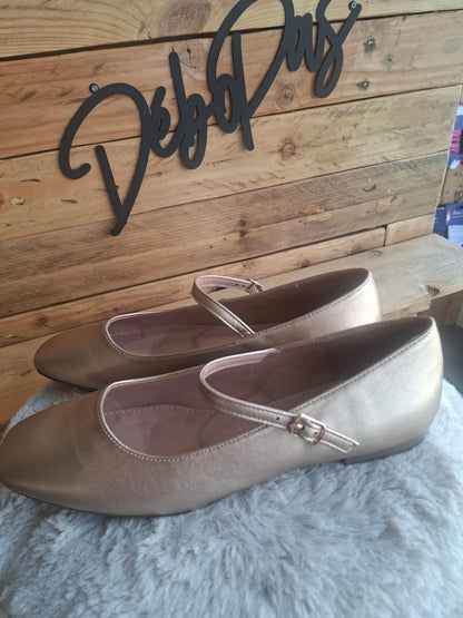 Ballerines dorées avec bride