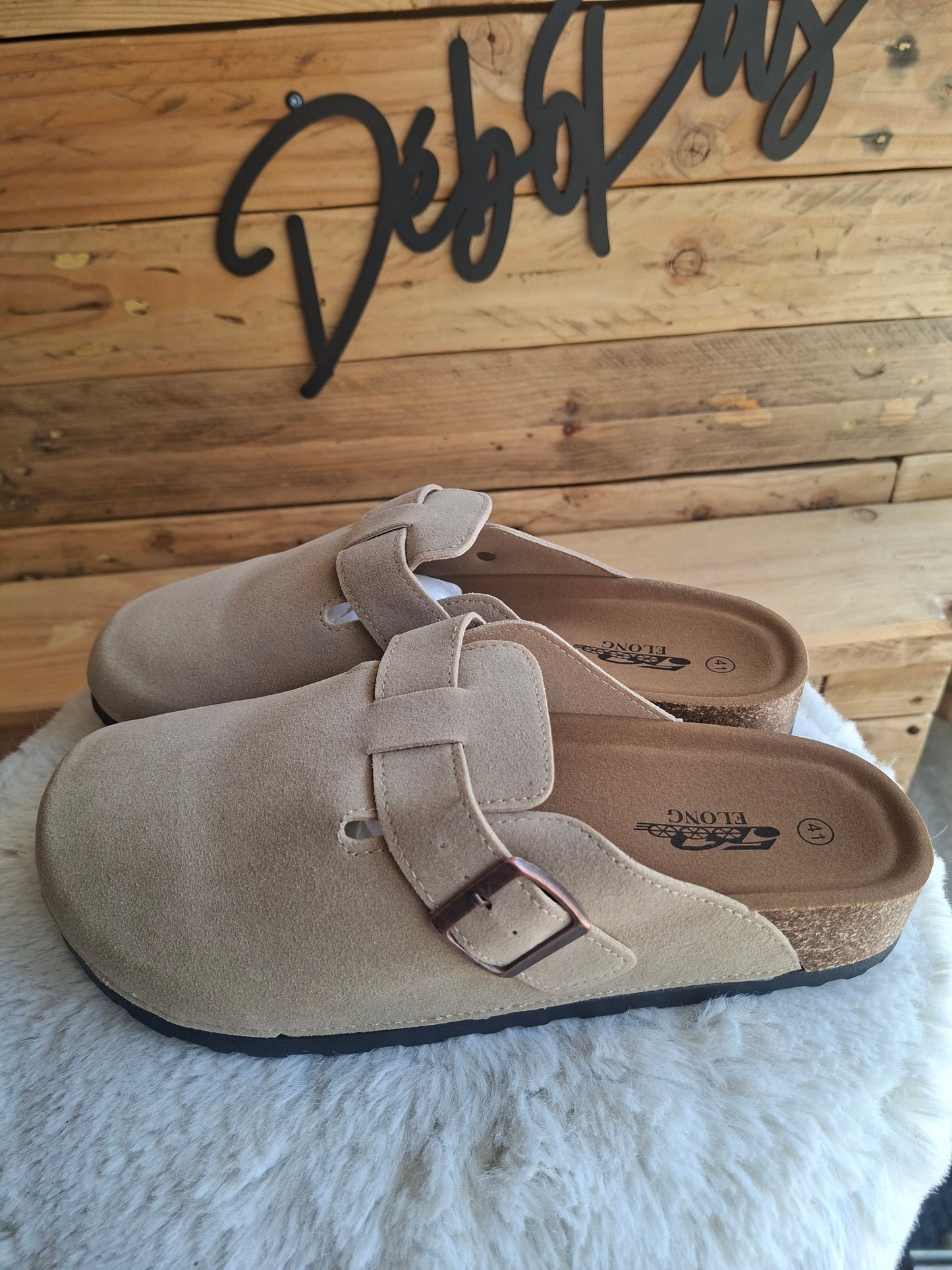 Mules beige clair