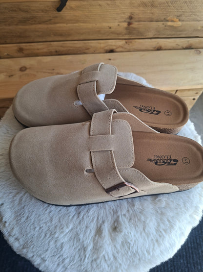 Mules beige clair