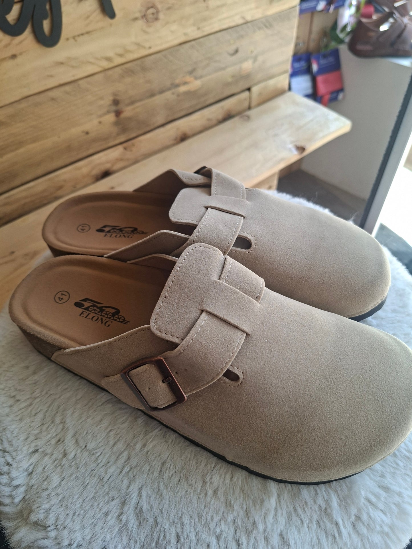 Mules beige clair