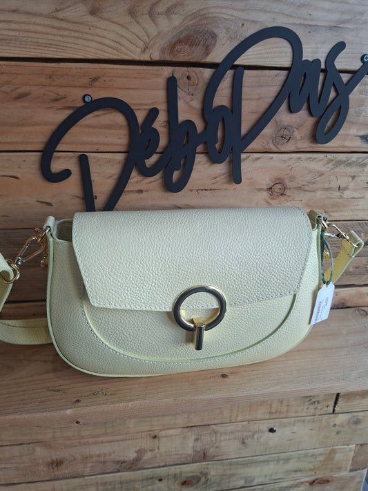 Sac à main jaune citron cuir