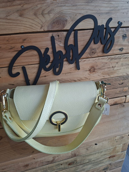 Sac à main jaune citron cuir