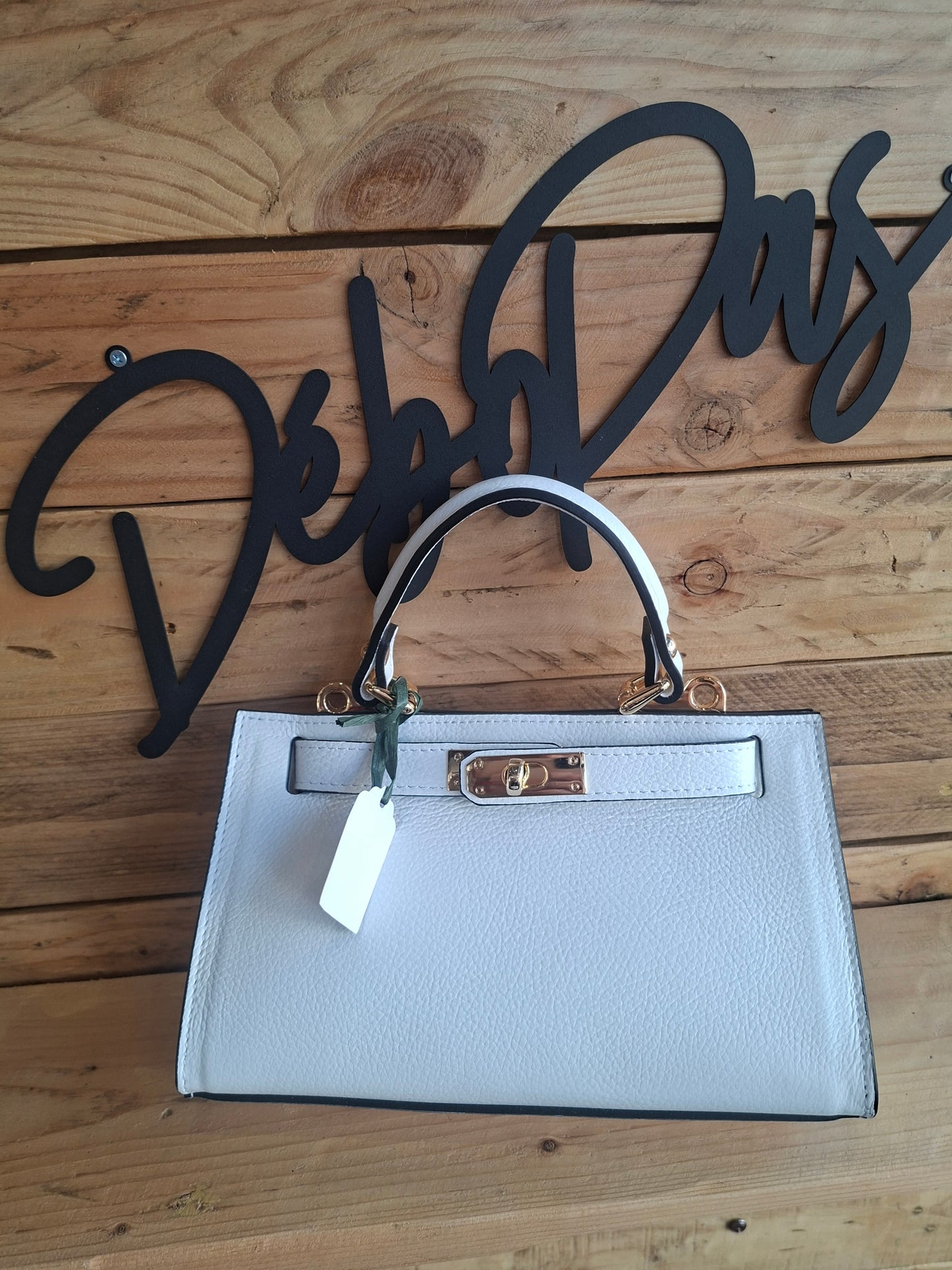 Petit sac à main blanc en cuir