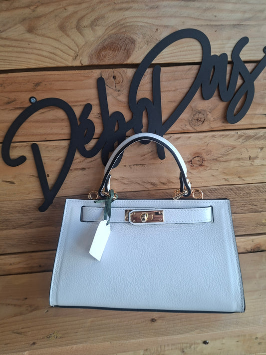 Petit sac à main blanc en cuir