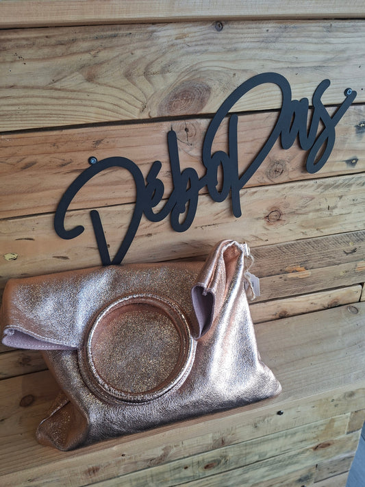 Sac en cuir rose brillant souple 3 en 1