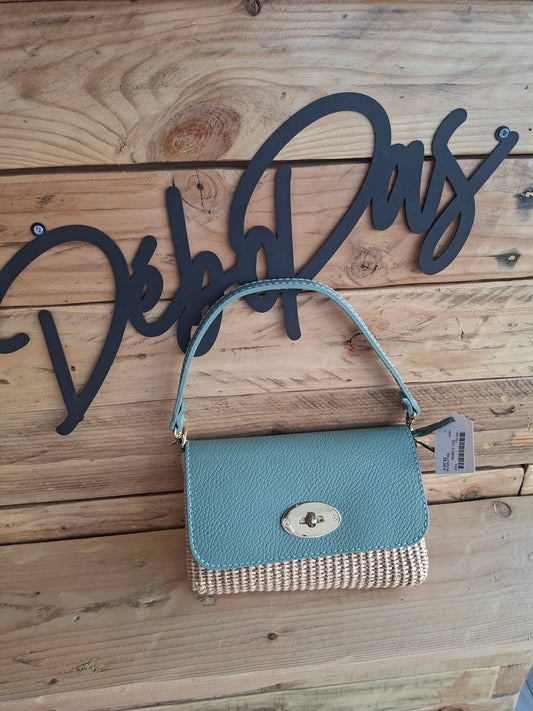 Pochette rafia et cuir
