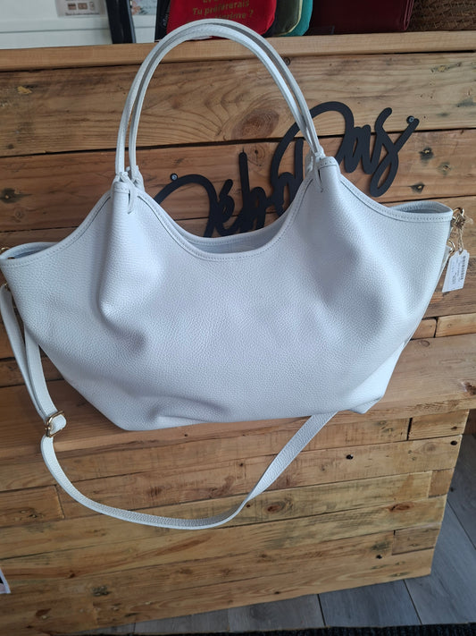Sac à main blanc en cuir