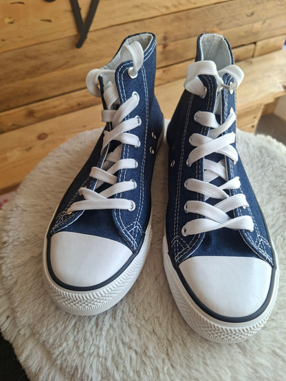 Tennis hautes bleues jean
