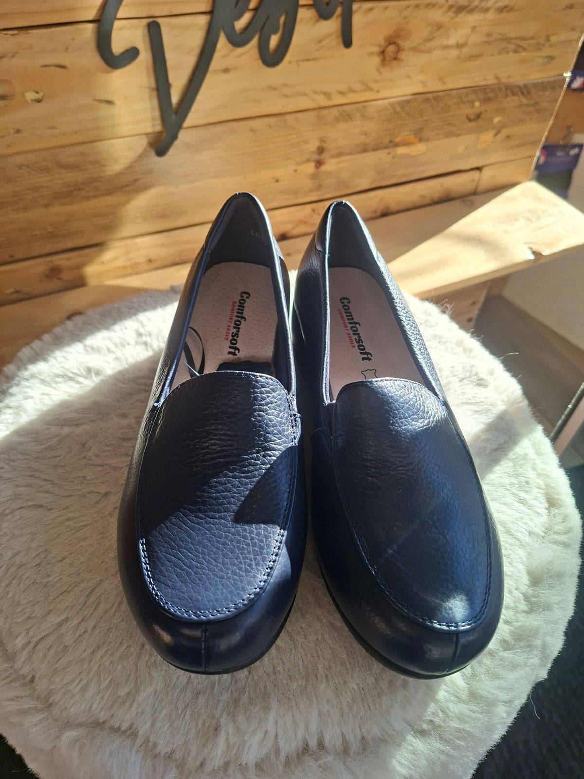 Mocassins bleu marine compensés