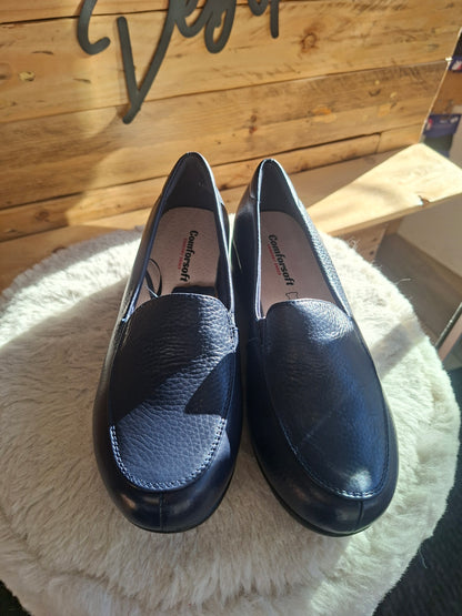 Mocassins bleu marine compensés