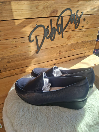 Mocassins bleu marine compensés