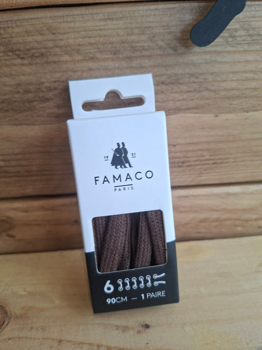 LACET PLAT 90CM MARRON