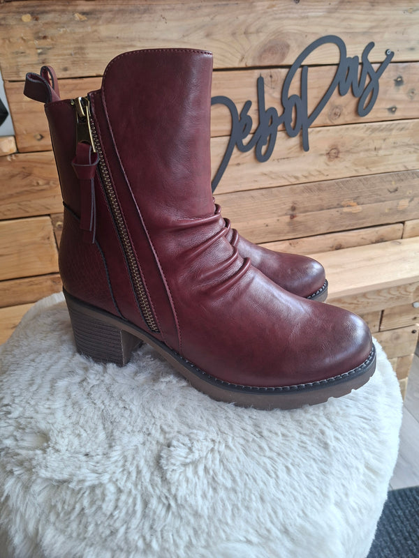 Bottines bordeaux