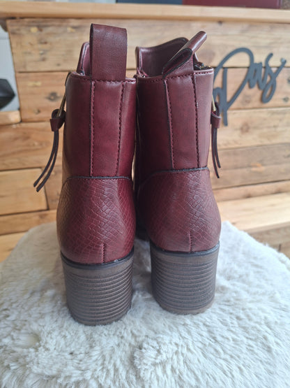 Bottines bordeaux