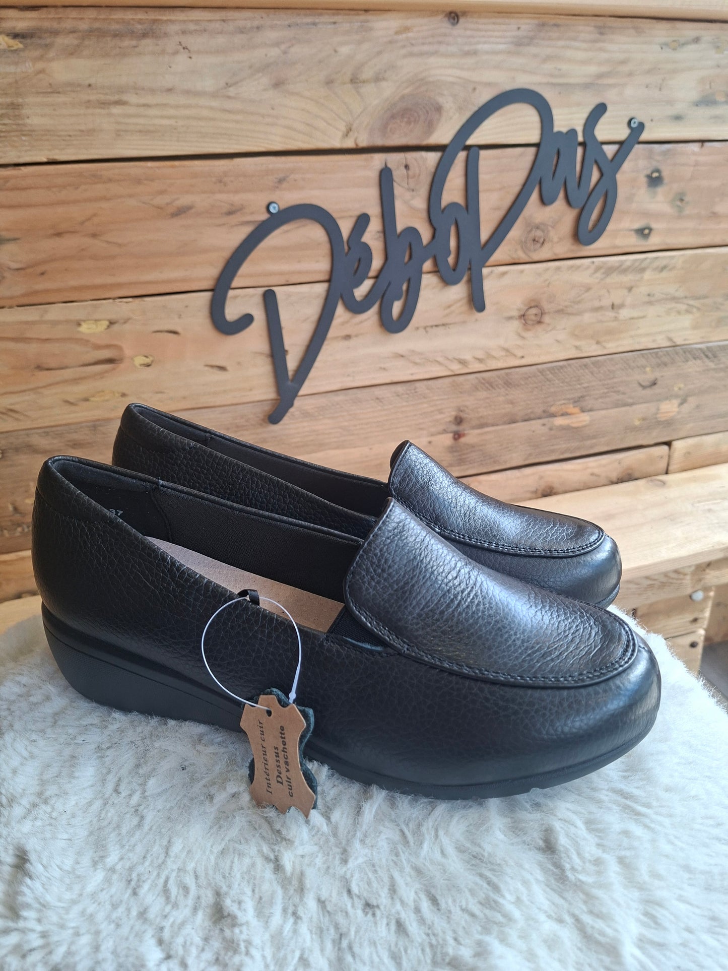 Mocassins noirs cuir