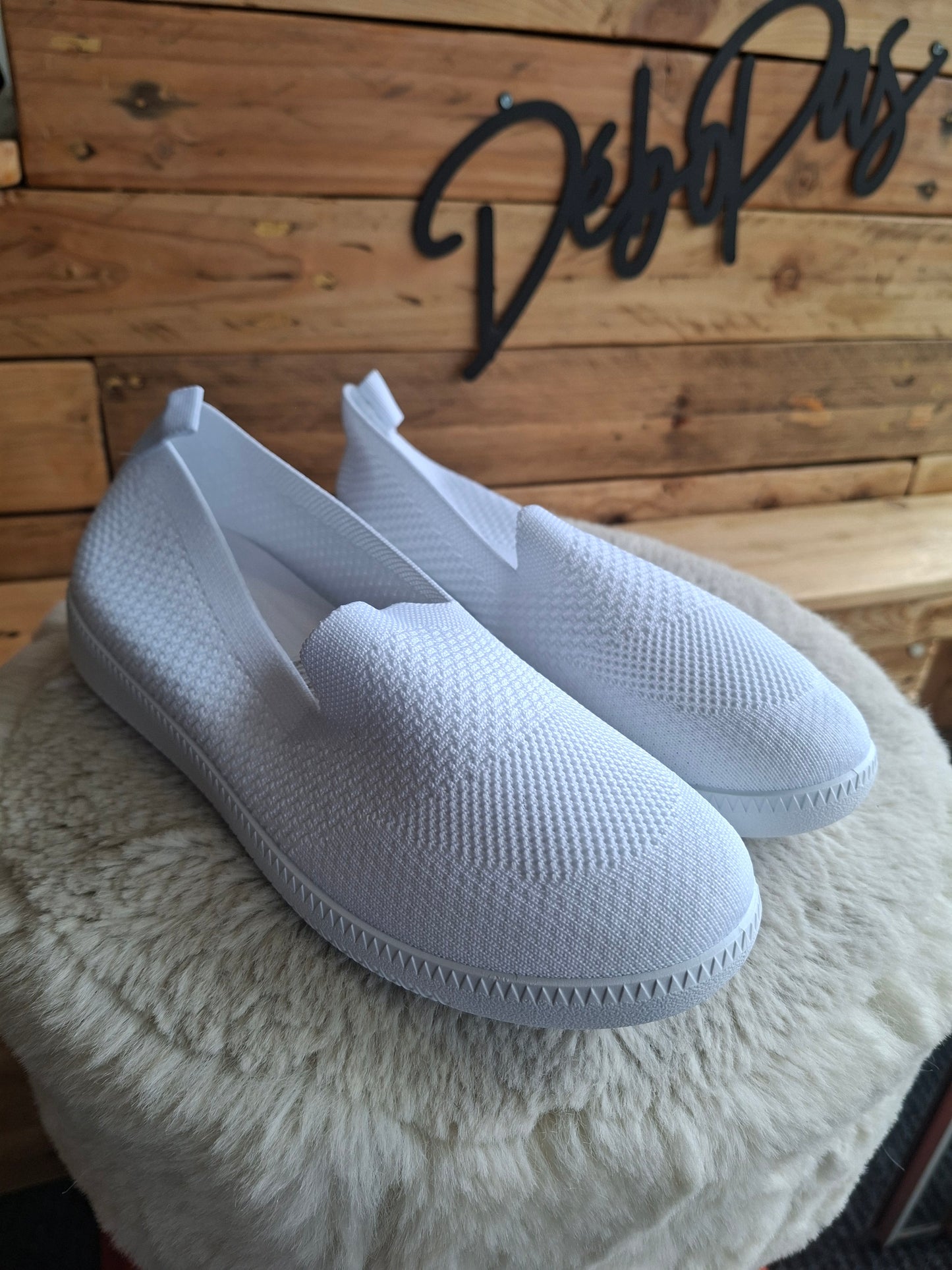 Ballerines tissus blanches