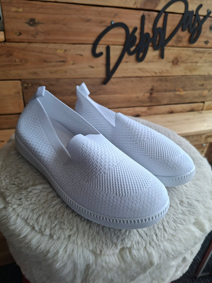Ballerines tissus blanches