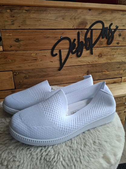 Ballerines tissus blanches
