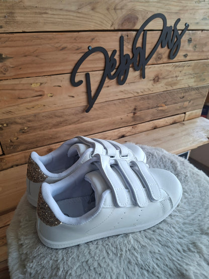 Baskets Blanche et or