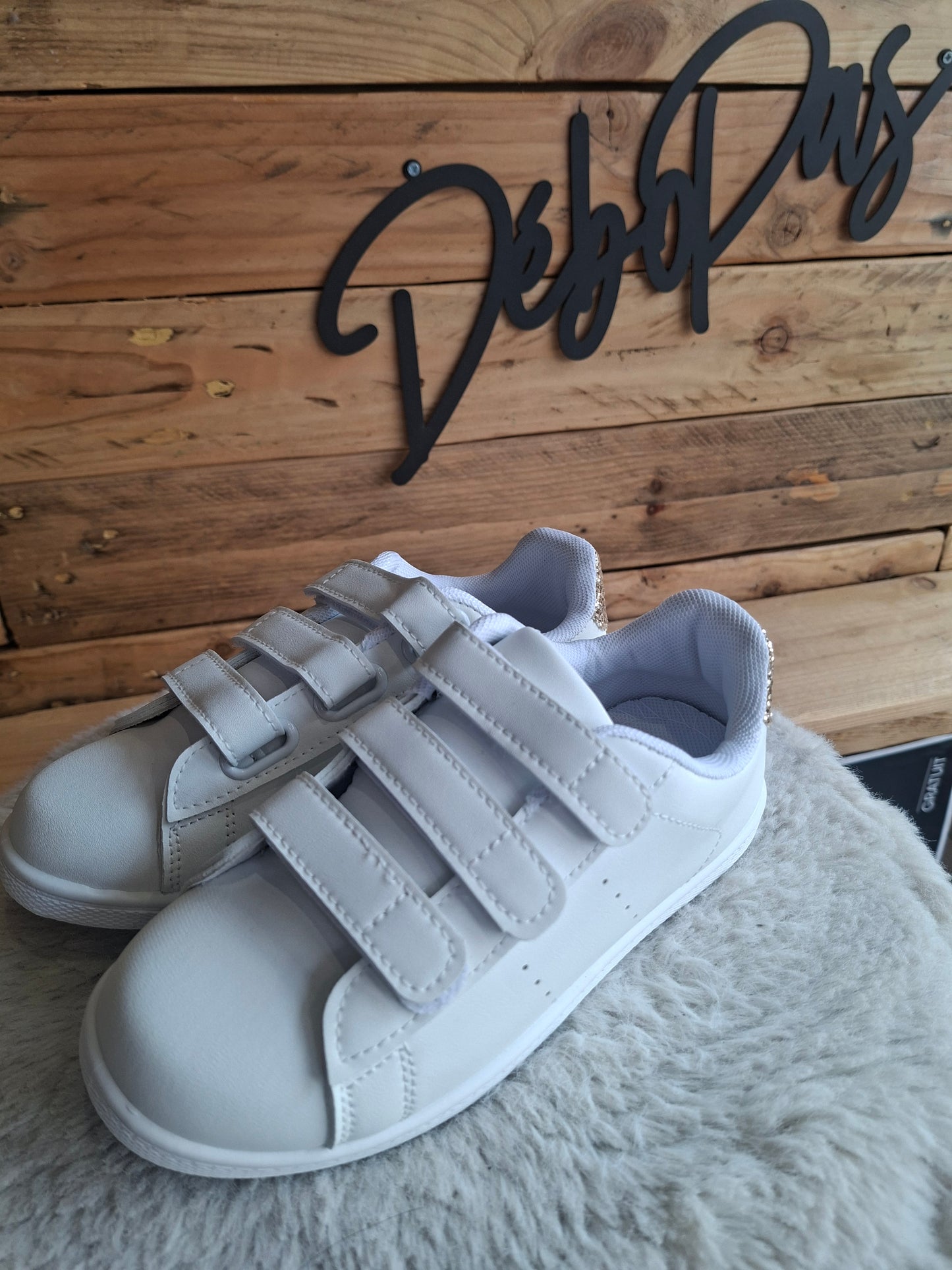 Baskets Blanche et or