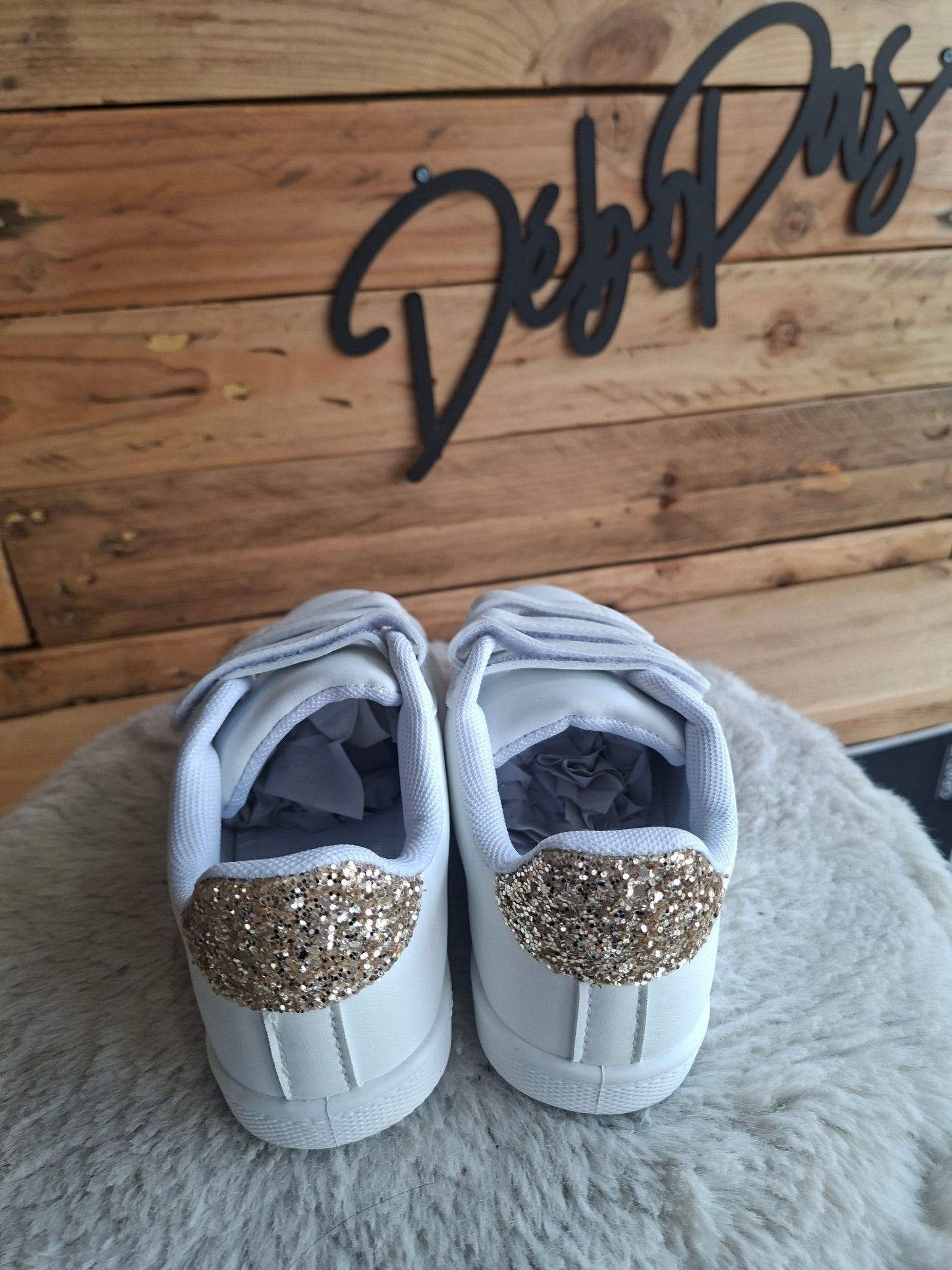 Baskets Blanche et or