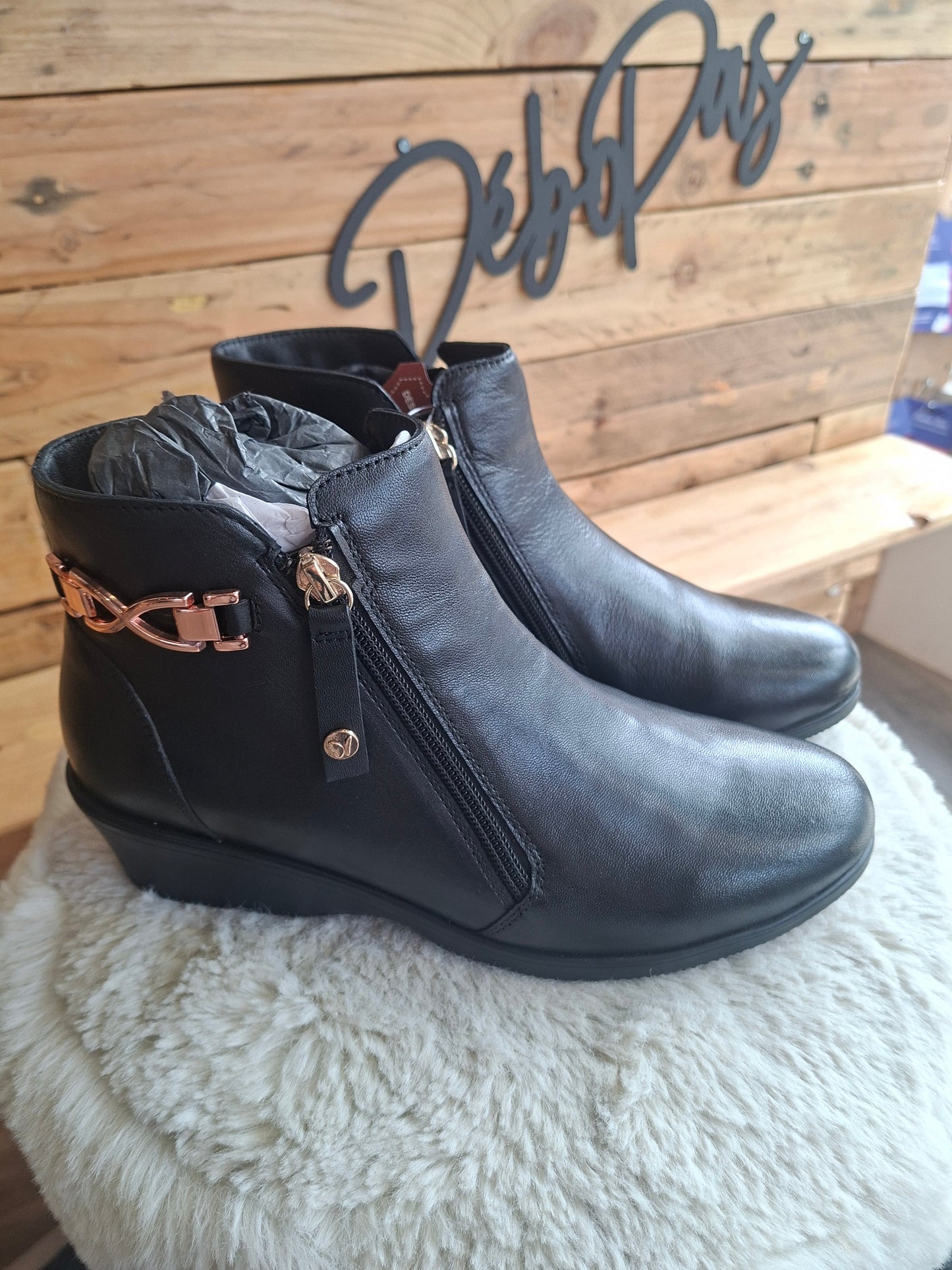 Bottines double zip