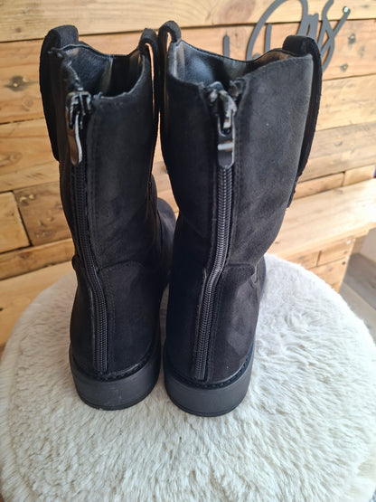 Bottines effet suédine plates