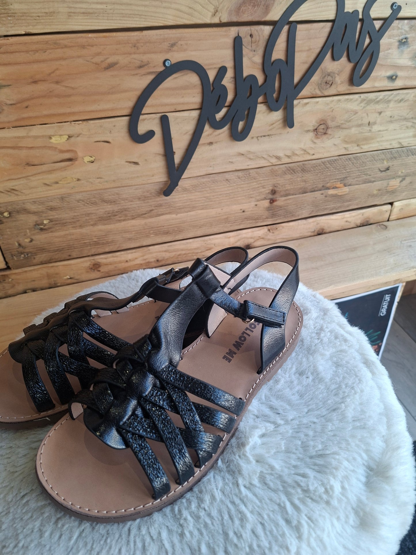 Sandales noires fille